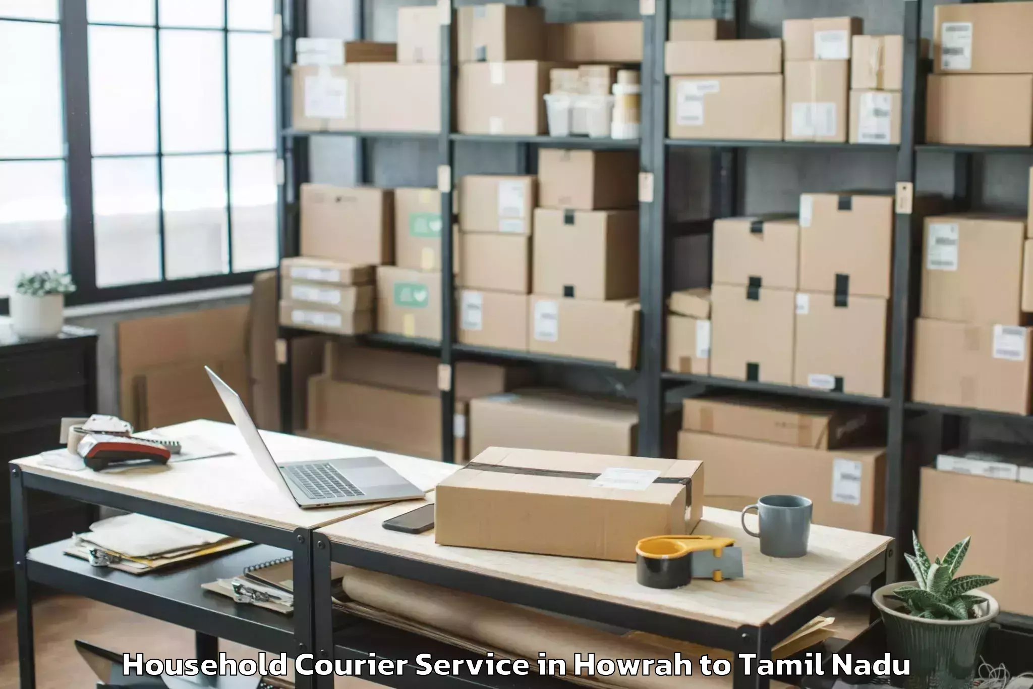 Book Howrah to Nandambakkam Household Courier Online